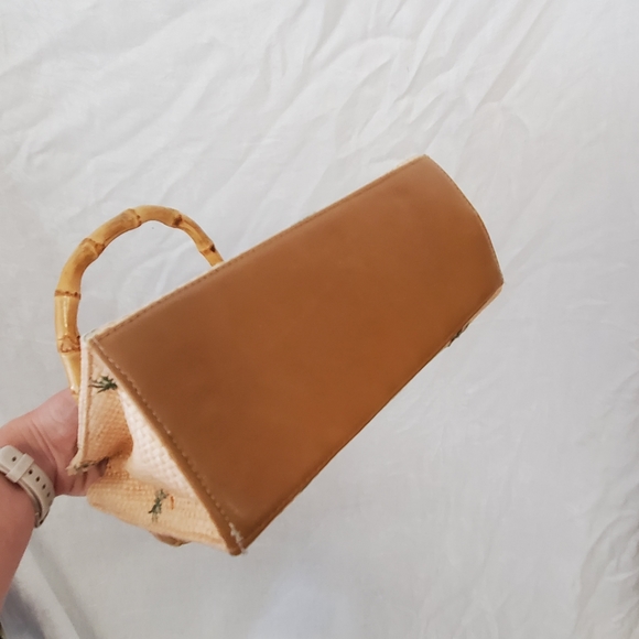 Vintage Bamboo Handle Palm Purse Purse - Picture 9 of 9